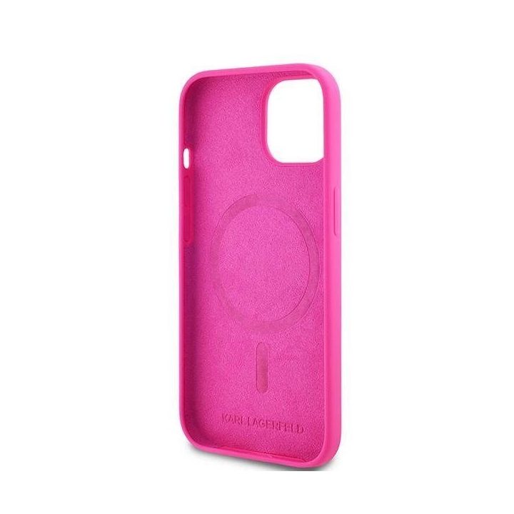 Karl Lagerfeld Silicone Choupette Head MagSafe dėklas iPhone 15 Plus / 14 Plus - rausvas