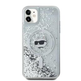 Karl Lagerfeld Liquid Glitter Choupette galvos formos MagSafe dėklas iPhone 11 / Xr“ – skaidrus