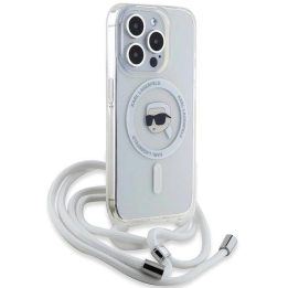 Karl Lagerfeld Crossbody IML Karl Head MagSafe dėklas iPhone 15 Pro - permatomas