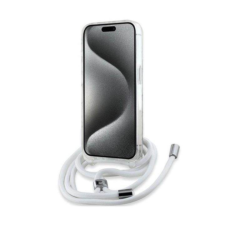 Karl Lagerfeld Crossbody IML Karl Head MagSafe dėklas iPhone 15 Pro - permatomas