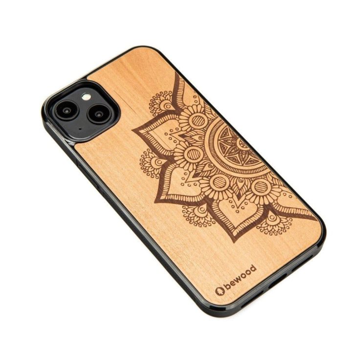 Bewood Mandala Obelų medžio medinis dėklas iPhone 14 Plus - Šviesiai rusvas