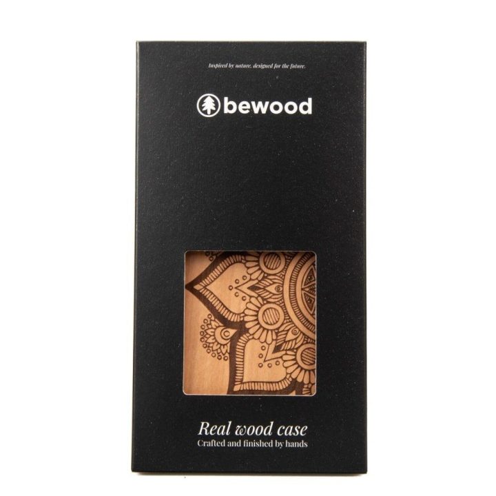 Bewood Mandala Obelų medžio medinis dėklas iPhone 14 Plus - Šviesiai rusvas