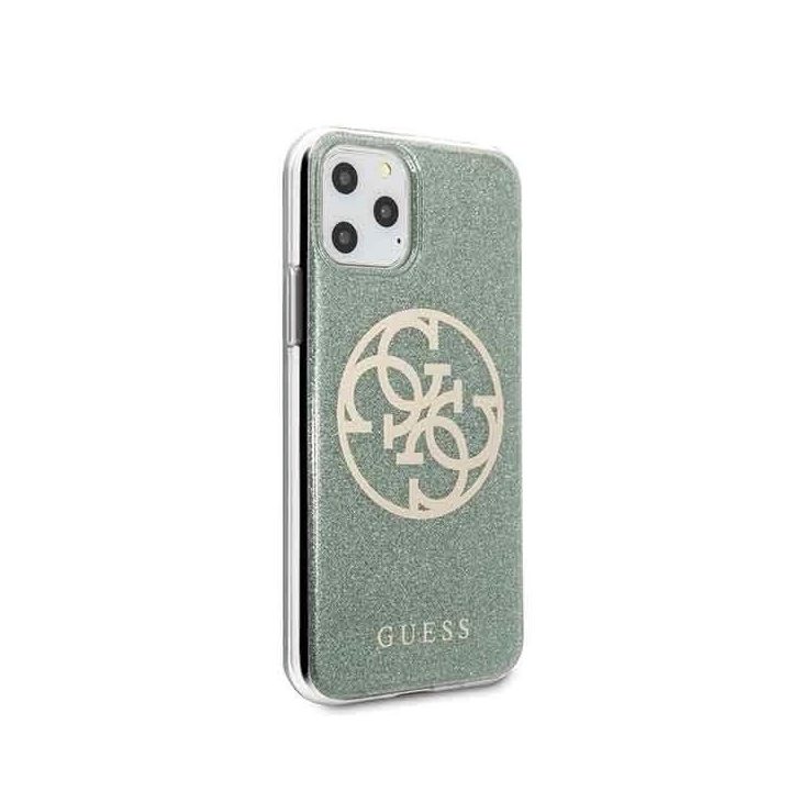 iPhone 11 Pro khaki spalvos tvirtas dėklas 4G Circle Glitter