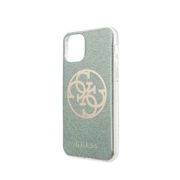 iPhone 11 Pro khaki spalvos tvirtas dėklas 4G Circle Glitter