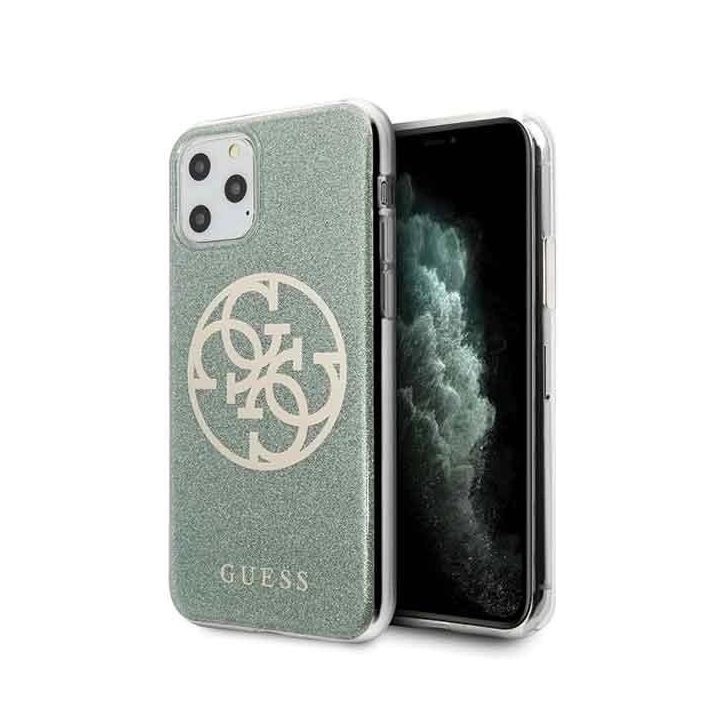 iPhone 11 Pro khaki spalvos tvirtas dėklas 4G Circle Glitter
