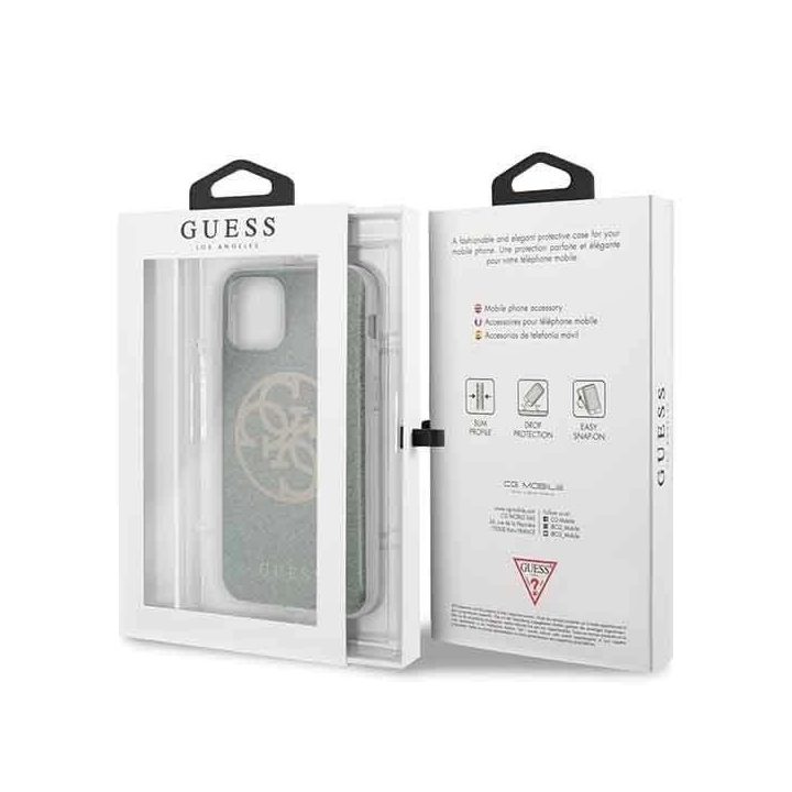 iPhone 11 Pro khaki spalvos tvirtas dėklas 4G Circle Glitter