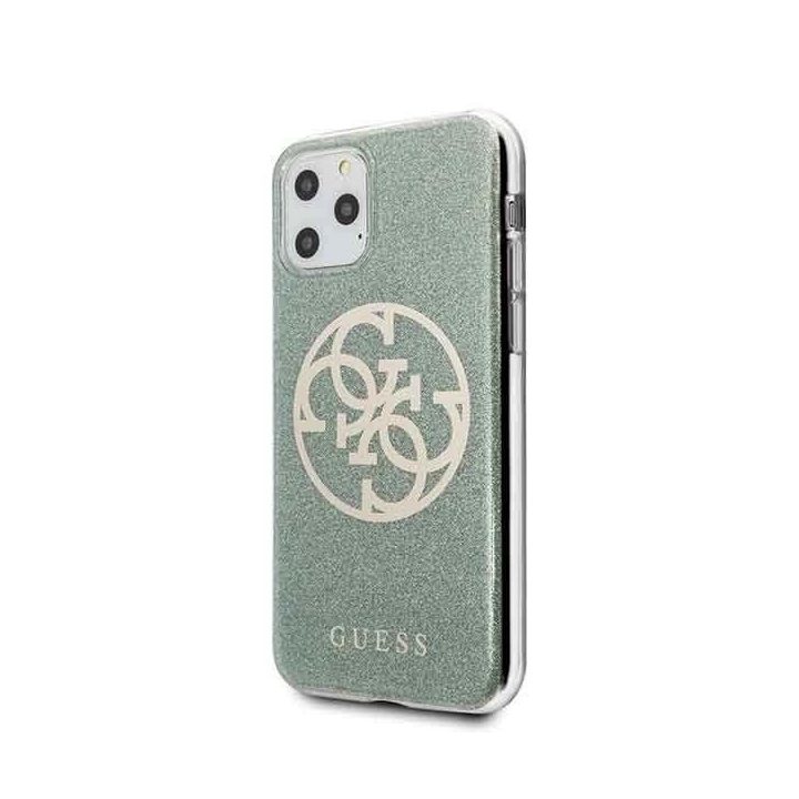 iPhone 11 Pro khaki spalvos tvirtas dėklas 4G Circle Glitter