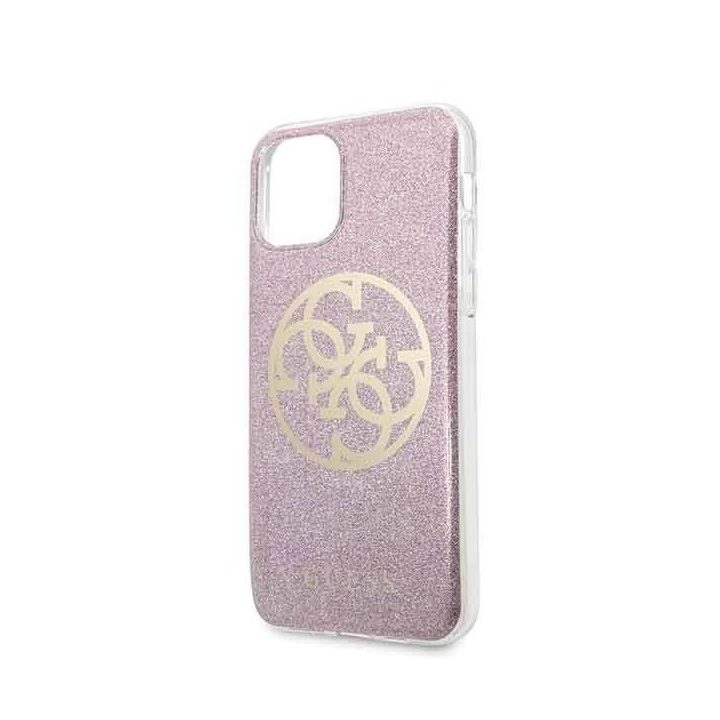 iPhone 11 Pro“ rausvos spalvos kietas dėklas 4G Circle Glitter“