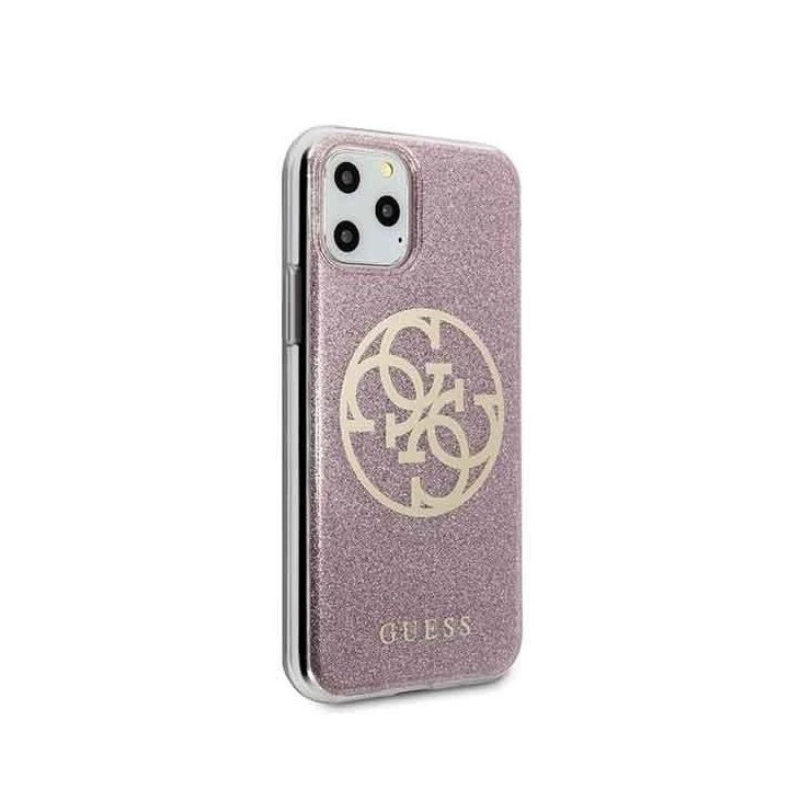 iPhone 11 Pro“ rausvos spalvos kietas dėklas 4G Circle Glitter“