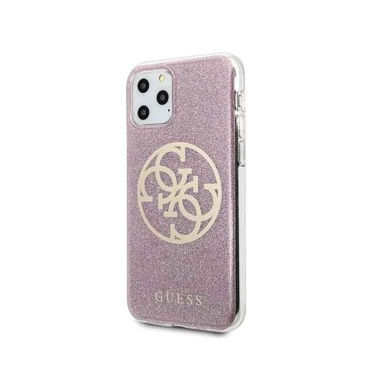 iPhone 11 Pro“ rausvos spalvos kietas dėklas 4G Circle Glitter“