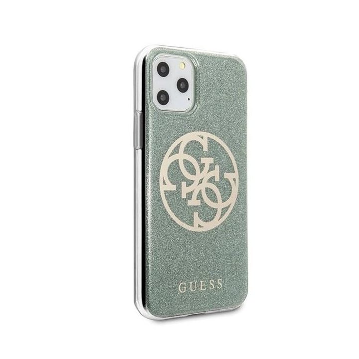 iPhone 11 Pro Max Chaki spalvos dėklas su 4G Circle blizgučiais