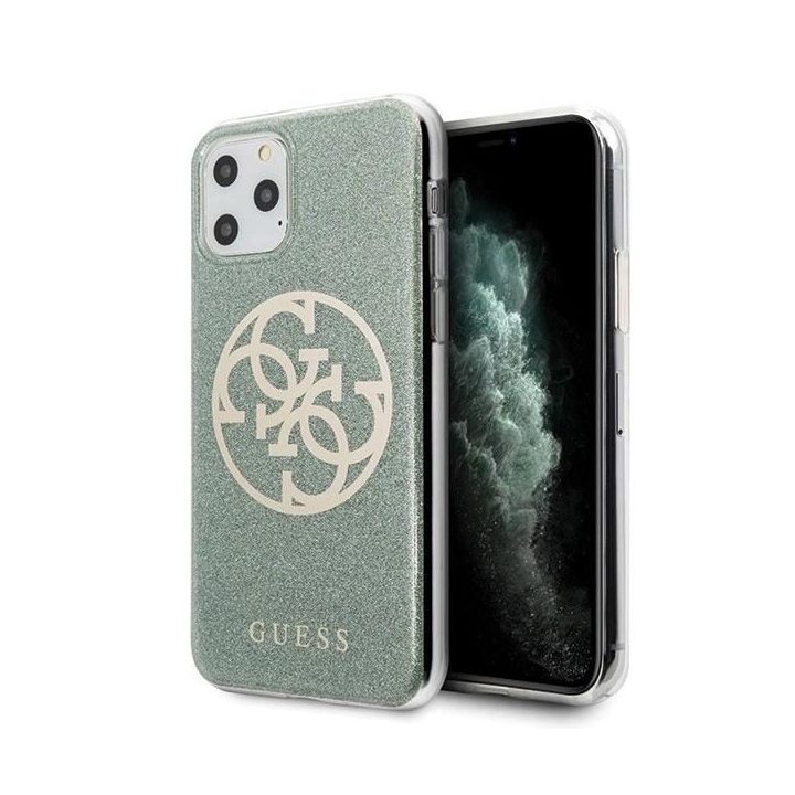 iPhone 11 Pro Max Chaki spalvos dėklas su 4G Circle blizgučiais