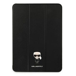 iPad 12.9 Pro 2021 knygos dėklas juodas / black Saffiano Karl Iconic