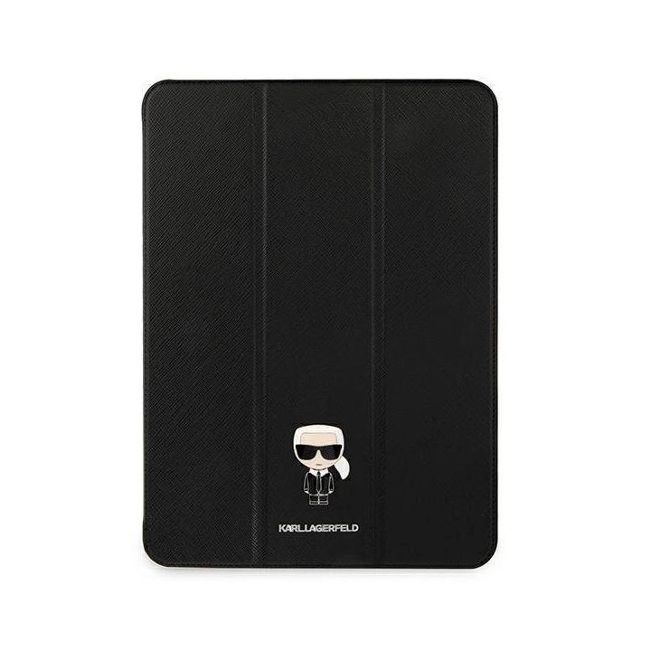 iPad 12.9 Pro 2021 knygos dėklas juodas / black Saffiano Karl Iconic