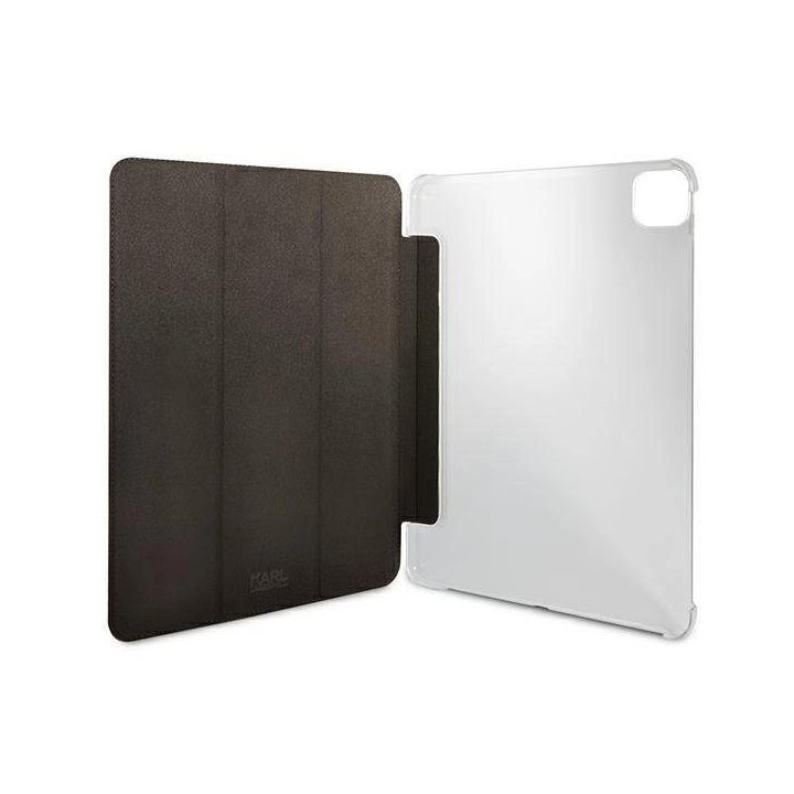 iPad 12.9 Pro 2021 knygos dėklas juodas / black Saffiano Karl Iconic