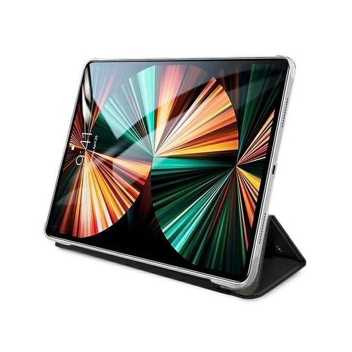 iPad 12.9 Pro 2021 knygos dėklas juodas / black Saffiano Karl Iconic