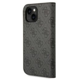 Dėklas iPhone 14“ 6,1 juodas / juodas knyga“ 4G derliaus aukso spalvos logotipas