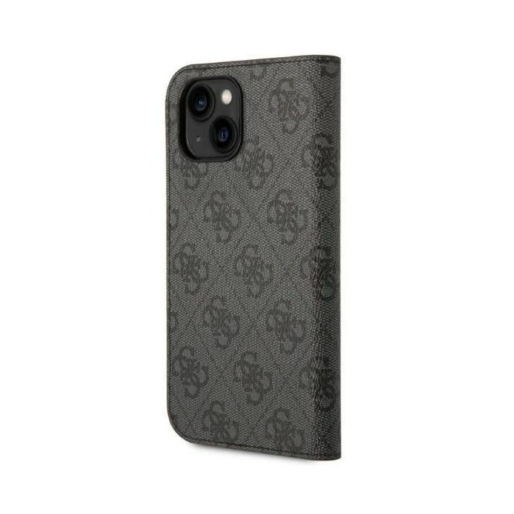Dėklas iPhone 14“ 6,1 juodas / juodas knyga“ 4G derliaus aukso spalvos logotipas