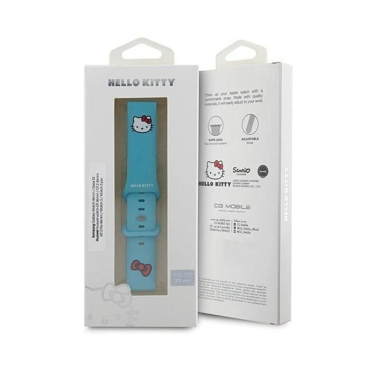 Hello Kitty Silikono Dirželis su Kitty Galva universalus 22mm - mėlynas