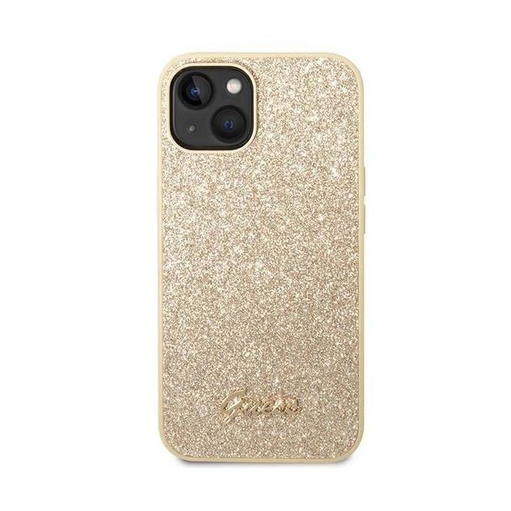 Dėklas iPhone 14 6,1“ auksinis/gold kietas dėklas su blizgučiais