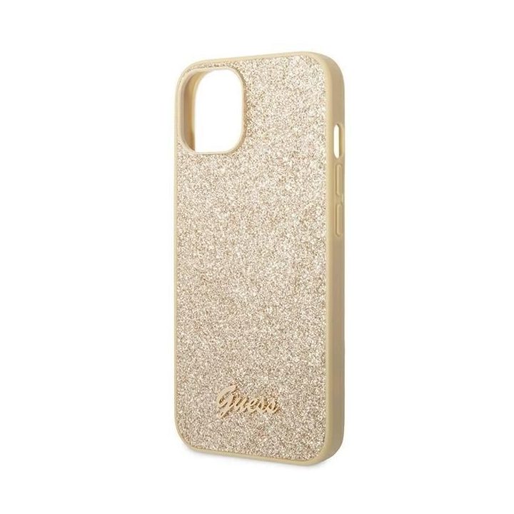 Dėklas iPhone 14 6,1“ auksinis/gold kietas dėklas su blizgučiais