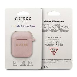 AirPods“ dangtelis šviesiai rožinis / rausvas silikonas su blizgučiais