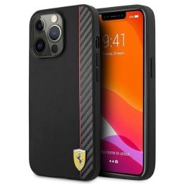 Ferrari iPhone 13 Pro Max“ 6,7 juodas / juodas kieto korpuso On Track Carbon Stripe“