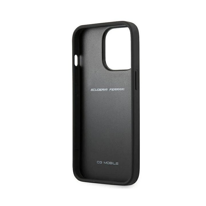 Ferrari iPhone 13 Pro Max“ 6,7 juodas / juodas kieto korpuso On Track Carbon Stripe“