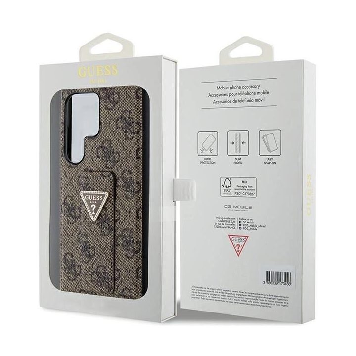S24 Ultra S928 brown/brown deklas rankena stovas 4G trikampis Strass