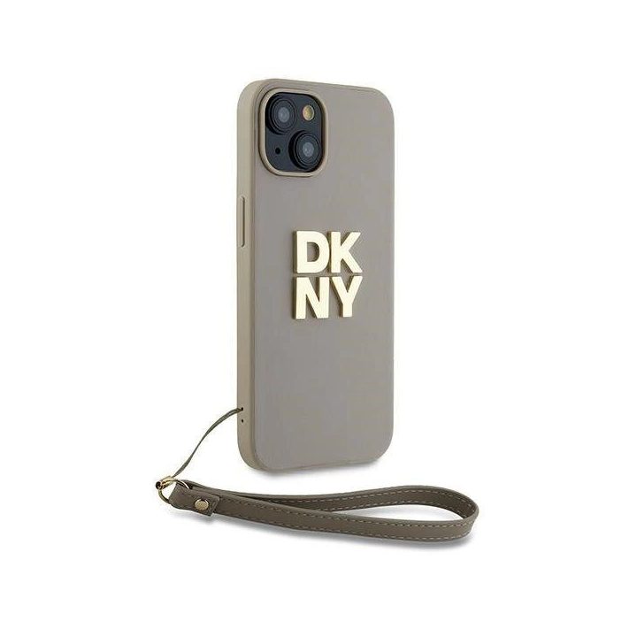 riešo dirželio dėkliukas su logotipu, skirtas iPhone 15 / 14 / 13“ – smėlinis