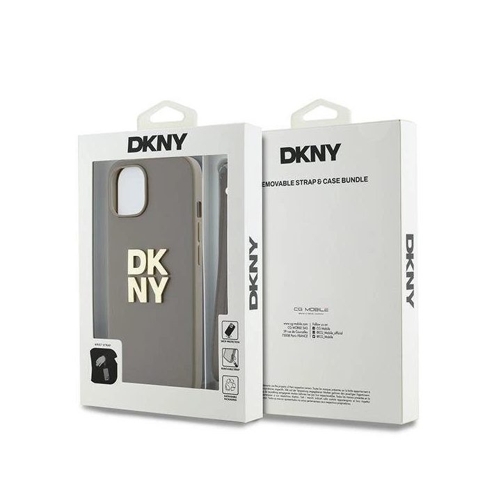 riešo dirželio dėkliukas su logotipu, skirtas iPhone 15 / 14 / 13“ – smėlinis