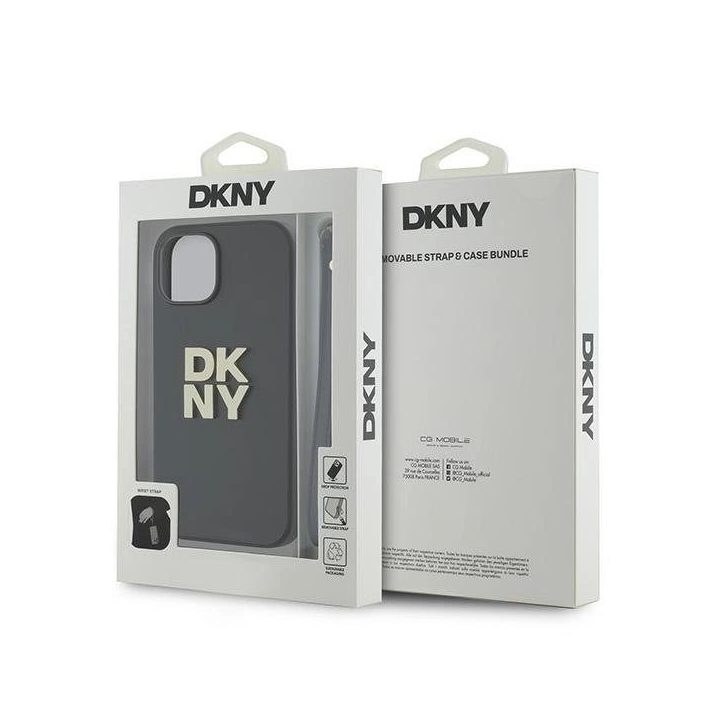 apyrankės dirželio formos Stock“ logotipas iPhone 15 / 14 / 13“ dėklui - juoda