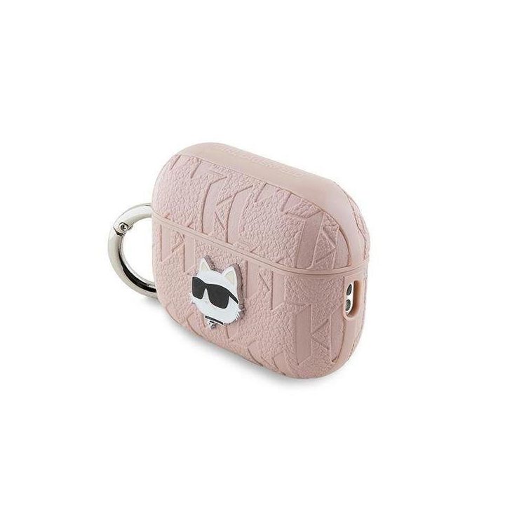 Karl Lagerfeld Monogram Choupette dėklas AirPods Pro 2 ausinėms – rausvos spalvos
