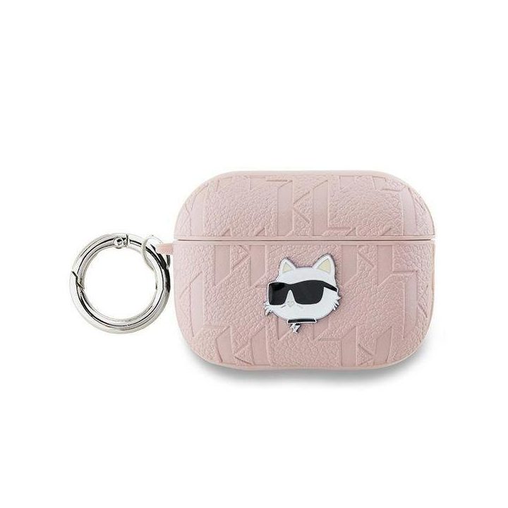 Karl Lagerfeld Monogram Choupette dėklas AirPods Pro 2 ausinėms – rausvos spalvos