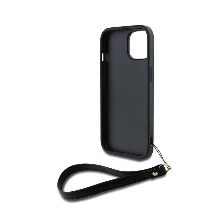 riešo dirželis su logotipu iPhone 14 / 15 / 13“ – juodas