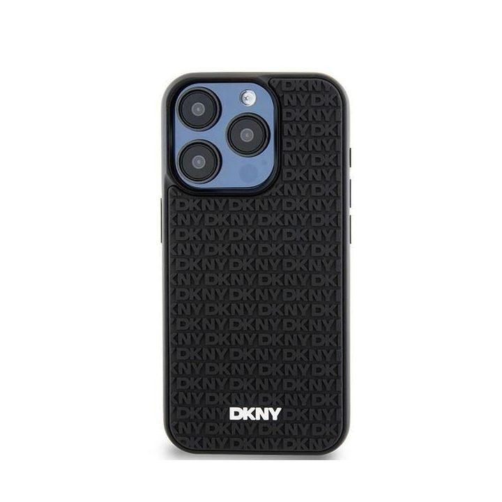 Rubberinis pakartotinio rašto dėklas iPhone 15 Pro“ – juodas