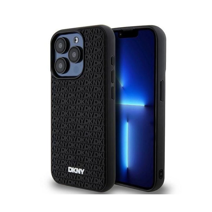 Rubberinis pakartotinio rašto dėklas iPhone 15 Pro“ – juodas