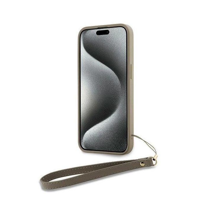 Riešo Dirželis iPhone 15 Pro – smėlio spalvos