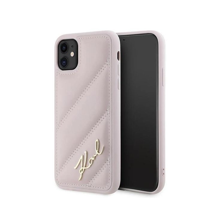 dėklas su užrašu iPhone 11 / Xr“ – rožinis