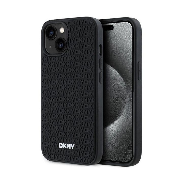 guminis korpusas su pasikartojančiu raštu iPhone 15/14/13“ – juodos spalvos