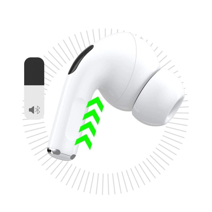 Bluetooth 5.3 ausines su LED ekranu – baltos