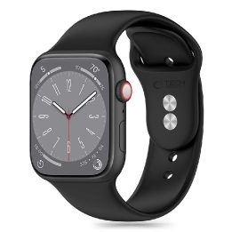 silikoninė apyrankė skirta Apple Watch 4 / 5 / 6 / 7 / 8 / 9 / SE / Ultra 1 / 2 (42 / 44 / 45 / 49 mm) – juoda