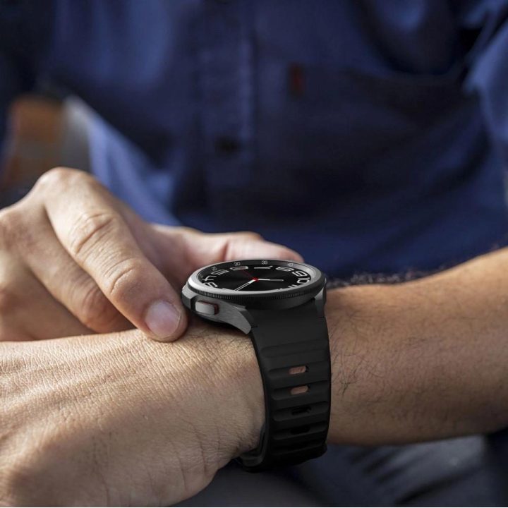 silikono dirželis Samsung Galaxy Watch 4 / 5 / 5 Pro / 6 / 7 / FE“ – juodas