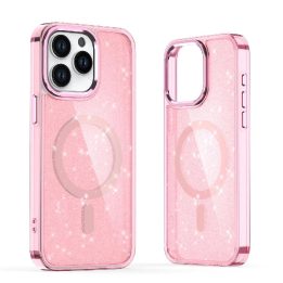 Dėklas skirtas iPhone 16 Pro“ – rožinė su blizgučiais