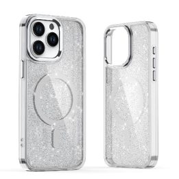 dėklas iPhone 16 Plus - baltas su blizgučiais
