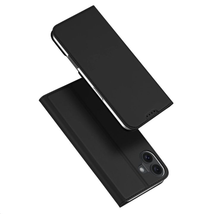 dėklas skirtas iPhone 16 Plus“ su atvartu ir kortelių skyreliu - juodas