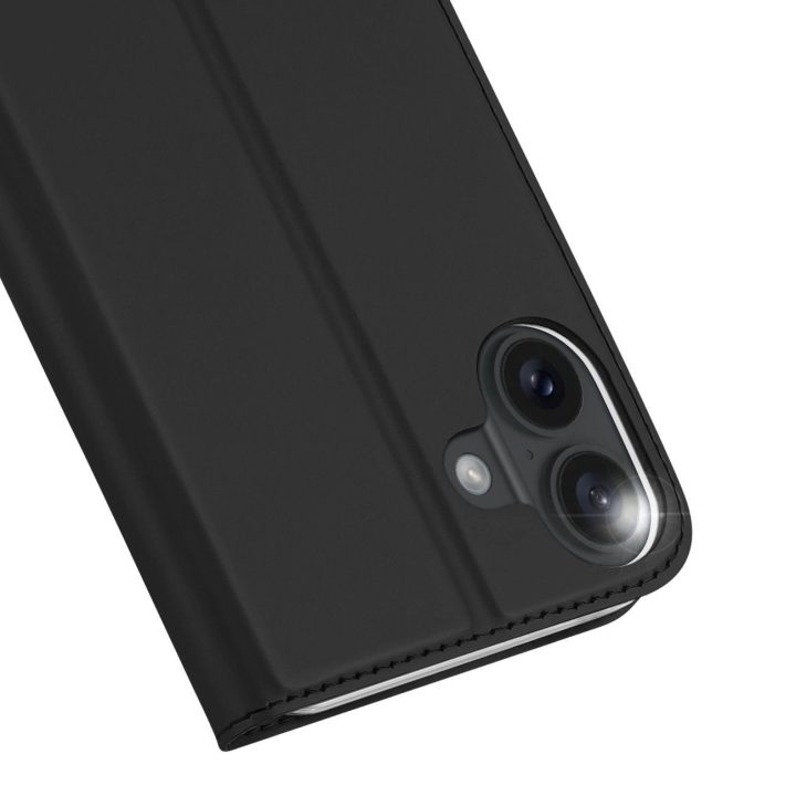 dėklas skirtas iPhone 16 Plus“ su atvartu ir kortelių skyreliu - juodas
