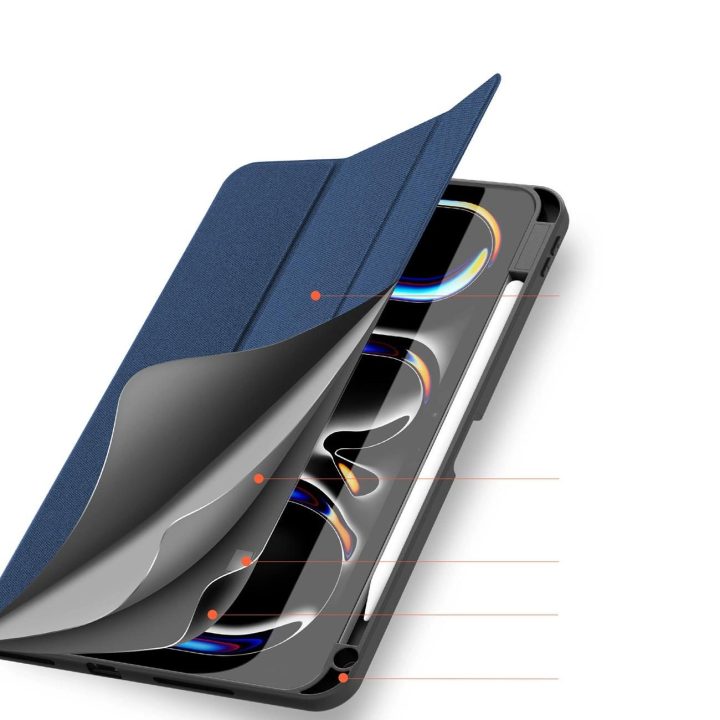 dėklas su atvartu ir išmaniąja miego funkcija Xiaomi Pad 6/6 Pro - mėlynas