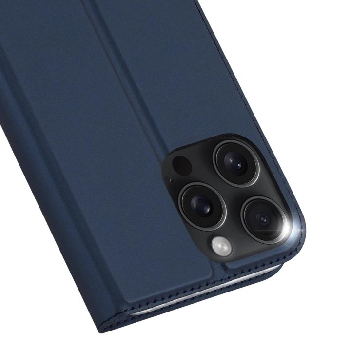 dėklas iPhone 16 Pro Max“ su atverčiamu dangteliu ir kortelių lizdu – mėlynas