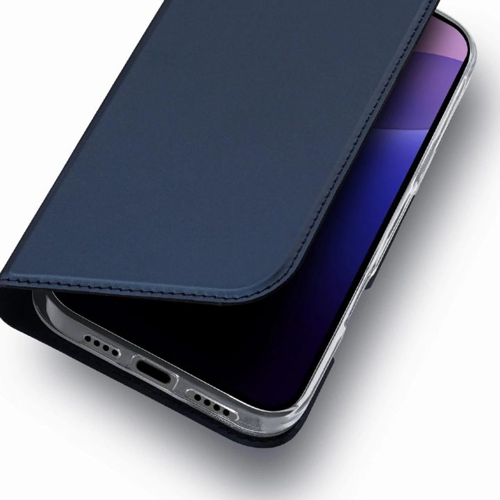 dėklas iPhone 16 Pro Max“ su atverčiamu dangteliu ir kortelių lizdu – mėlynas